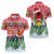 Guinea Bissau Christmas Women Polo Shirt with Santa Sleigh Reindeer Forest and National Flag Design - Wonder Print Shop