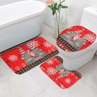 Indonesia Christmas Bathroom Set with Santa Temple Snowflakes and Red Candy Cane Pattern - Wonder Print Shop