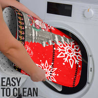 Indonesia Christmas Bathroom Set with Santa Temple Snowflakes and Red Candy Cane Pattern - Wonder Print Shop