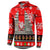 Indonesia Christmas Button Sweatshirt with Santa Temple Snowflakes and Red Candy Cane Pattern - Wonder Print Shop