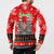 Indonesia Christmas Button Sweatshirt with Santa Temple Snowflakes and Red Candy Cane Pattern - Wonder Print Shop