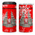 Indonesia Christmas 4 in 1 Can Cooler Tumbler with Santa Temple Snowflakes and Red Candy Cane Pattern - Wonder Print Shop