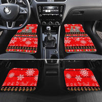Indonesia Christmas Car Mats with Santa Temple Snowflakes and Red Candy Cane Pattern - Wonder Print Shop