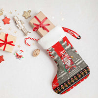 Indonesia Christmas Stocking with Santa Temple Snowflakes and Red Candy Cane Pattern - Wonder Print Shop