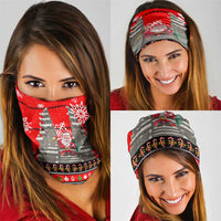 Indonesia Christmas Neck Gaiter with Santa Temple Snowflakes and Red Candy Cane Pattern - Wonder Print Shop