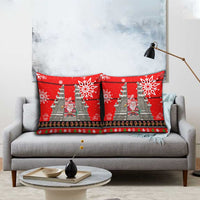 Indonesia Christmas Pillow Cover with Santa Temple Snowflakes and Red Candy Cane Pattern - Wonder Print Shop