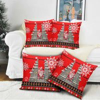 Indonesia Christmas Pillow Cover with Santa Temple Snowflakes and Red Candy Cane Pattern - Wonder Print Shop