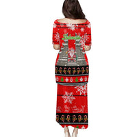 Indonesia Christmas Puletasi with Santa Temple Snowflakes and Red Candy Cane Pattern - Wonder Print Shop