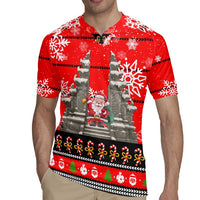Indonesia Christmas Rugby Jersey with Santa Temple Snowflakes and Red Candy Cane Pattern - Wonder Print Shop