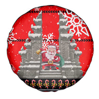 Indonesia Christmas Spare Tire Cover with Santa Temple Snowflakes and Red Candy Cane Pattern - Wonder Print Shop