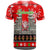 Indonesia Christmas T Shirt with Santa Temple Snowflakes and Red Candy Cane Pattern - Wonder Print Shop