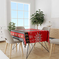 Indonesia Christmas Tablecloth with Santa Temple Snowflakes and Red Candy Cane Pattern - Wonder Print Shop