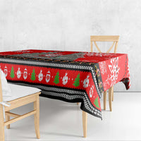 Indonesia Christmas Tablecloth with Santa Temple Snowflakes and Red Candy Cane Pattern - Wonder Print Shop