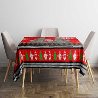 Indonesia Christmas Tablecloth with Santa Temple Snowflakes and Red Candy Cane Pattern - Wonder Print Shop