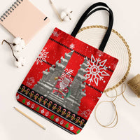 Indonesia Christmas Tote Bag with Santa Temple Snowflakes and Red Candy Cane Pattern - Wonder Print Shop