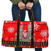 Indonesia Christmas Travel Bag with Santa Temple Snowflakes and Red Candy Cane Pattern - Wonder Print Shop