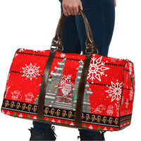 Indonesia Christmas Travel Bag with Santa Temple Snowflakes and Red Candy Cane Pattern - Wonder Print Shop