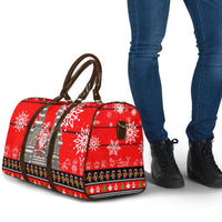 Indonesia Christmas Travel Bag with Santa Temple Snowflakes and Red Candy Cane Pattern - Wonder Print Shop