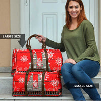 Indonesia Christmas Travel Bag with Santa Temple Snowflakes and Red Candy Cane Pattern - Wonder Print Shop