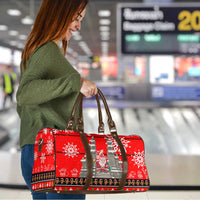 Indonesia Christmas Travel Bag with Santa Temple Snowflakes and Red Candy Cane Pattern - Wonder Print Shop