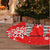 Indonesia Christmas Tree Skirt with Santa Temple Snowflakes and Red Candy Cane Pattern - Wonder Print Shop