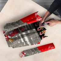 Indonesia Christmas Umbrella with Santa Temple Snowflakes and Red Candy Cane Pattern - Wonder Print Shop