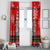 Indonesia Christmas Window Curtain with Santa Temple Snowflakes and Red Candy Cane Pattern - Wonder Print Shop