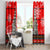 Indonesia Christmas Window Curtain with Santa Temple Snowflakes and Red Candy Cane Pattern - Wonder Print Shop