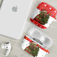 Indonesia Christmas AirPods Case with Komodo Dragon Santa Hat Christmas Tree and Red White Holiday - Wonder Print Shop