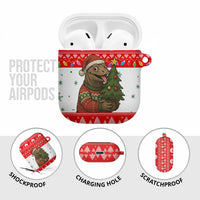 Indonesia Christmas AirPods Case with Komodo Dragon Santa Hat Christmas Tree and Red White Holiday - Wonder Print Shop