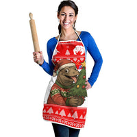 Indonesia Christmas Apron with Komodo Dragon Santa Hat Christmas Tree and Red White Holiday - Wonder Print Shop