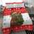 Indonesia Christmas Bedding Set with Komodo Dragon Santa Hat Christmas Tree and Red White Holiday - Wonder Print Shop
