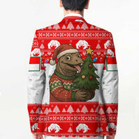 Indonesia Christmas Blazer with Komodo Dragon Santa Hat Christmas Tree and Red White Holiday - Wonder Print Shop