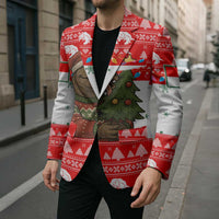 Indonesia Christmas Blazer with Komodo Dragon Santa Hat Christmas Tree and Red White Holiday - Wonder Print Shop