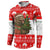 Indonesia Christmas Button Sweatshirt with Komodo Dragon Santa Hat Christmas Tree and Red White Holiday - Wonder Print Shop