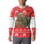 Indonesia Christmas Button Sweatshirt with Komodo Dragon Santa Hat Christmas Tree and Red White Holiday - Wonder Print Shop