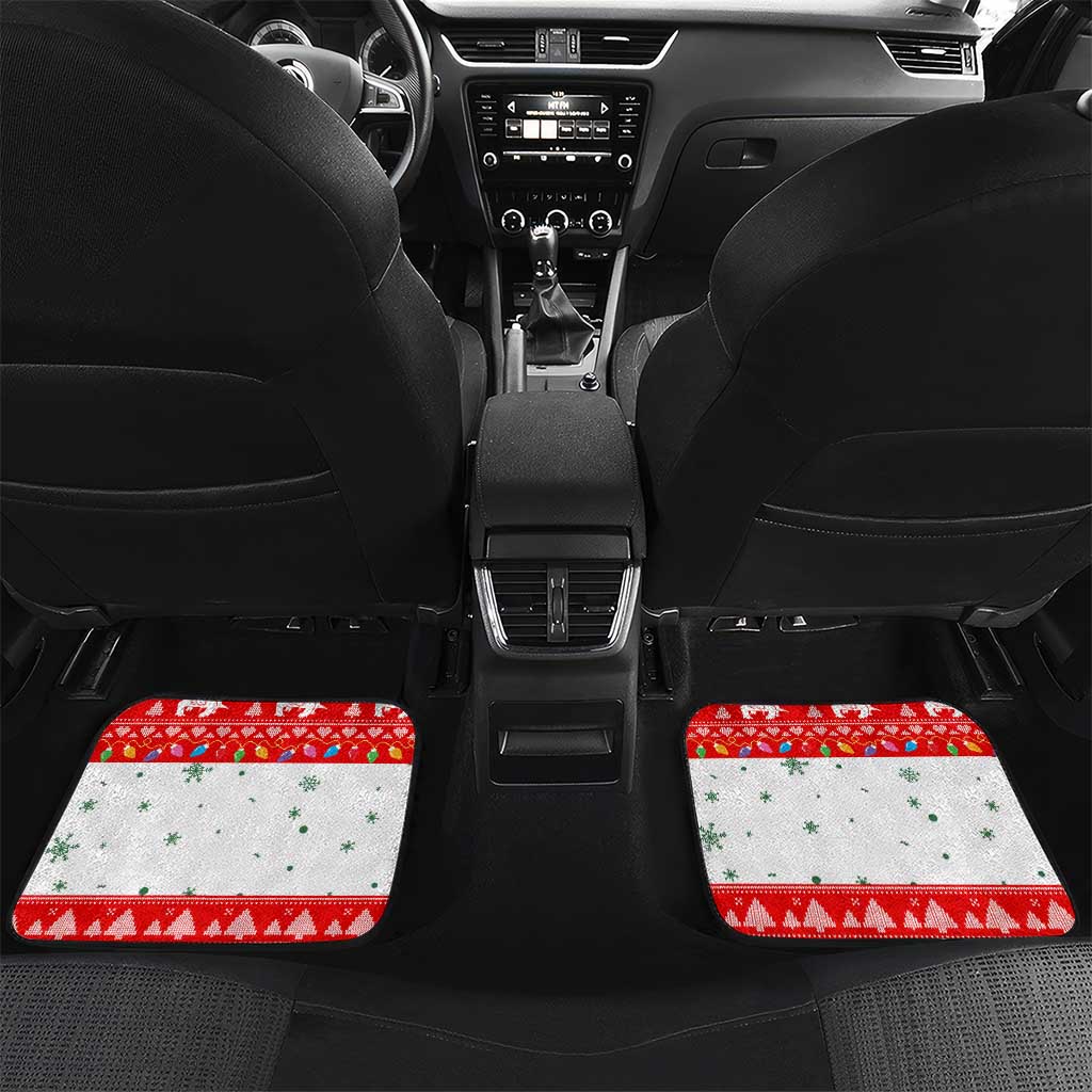 Indonesia Christmas Car Mats with Komodo Dragon Santa Hat Christmas Tree and Red White Holiday - Wonder Print Shop