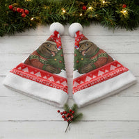 Indonesia Christmas Santa Hat with Komodo Dragon Santa Hat Christmas Tree and Red White Holiday - Wonder Print Shop