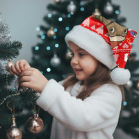 Indonesia Christmas Santa Hat with Komodo Dragon Santa Hat Christmas Tree and Red White Holiday - Wonder Print Shop