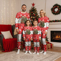 Indonesia Christmas Pajama Set with Komodo Dragon Santa Hat Christmas Tree and Red White Holiday - Wonder Print Shop