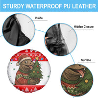 Indonesia Christmas Spare Tire Cover with Komodo Dragon Santa Hat Christmas Tree and Red White Holiday - Wonder Print Shop
