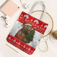 Indonesia Christmas Tote Bag with Komodo Dragon Santa Hat Christmas Tree and Red White Holiday - Wonder Print Shop