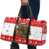 Indonesia Christmas Travel Bag with Komodo Dragon Santa Hat Christmas Tree and Red White Holiday - Wonder Print Shop