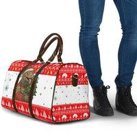 Indonesia Christmas Travel Bag with Komodo Dragon Santa Hat Christmas Tree and Red White Holiday - Wonder Print Shop