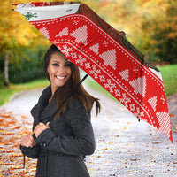 Indonesia Christmas Umbrella with Komodo Dragon Santa Hat Christmas Tree and Red White Holiday - Wonder Print Shop