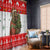 Indonesia Christmas Window Curtain with Komodo Dragon Santa Hat Christmas Tree and Red White Holiday - Wonder Print Shop
