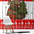 Indonesia Christmas Window Curtain with Komodo Dragon Santa Hat Christmas Tree and Red White Holiday - Wonder Print Shop