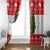 Indonesia Christmas Window Curtain with Komodo Dragon Santa Hat Christmas Tree and Red White Holiday - Wonder Print Shop