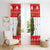 Indonesia Christmas Window Curtain with Komodo Dragon Santa Hat Christmas Tree and Red White Holiday - Wonder Print Shop