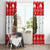 Indonesia Christmas Window Curtain with Komodo Dragon Santa Hat Christmas Tree and Red White Holiday - Wonder Print Shop